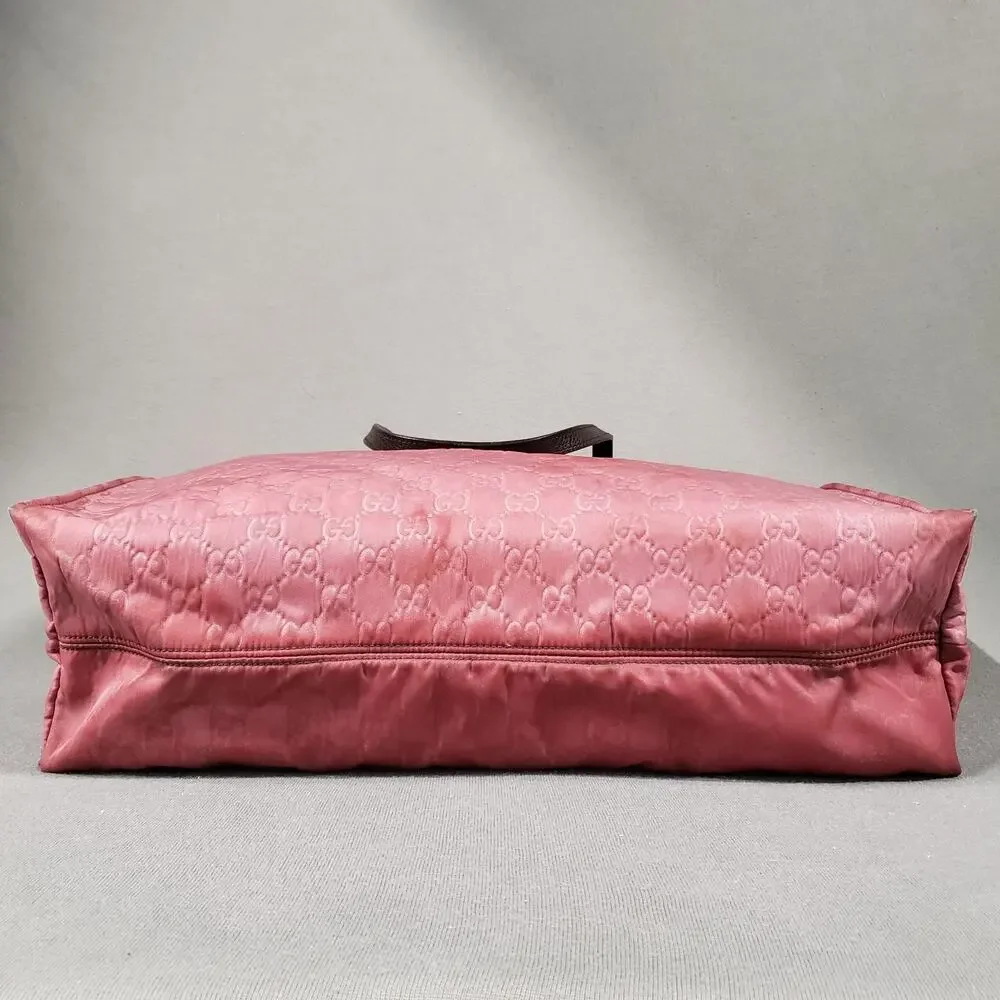 GUCCI Light Red Nylon‎ Embossed Tote Bag Project Piece 355729 467891 Princy - Picture 12 of 16